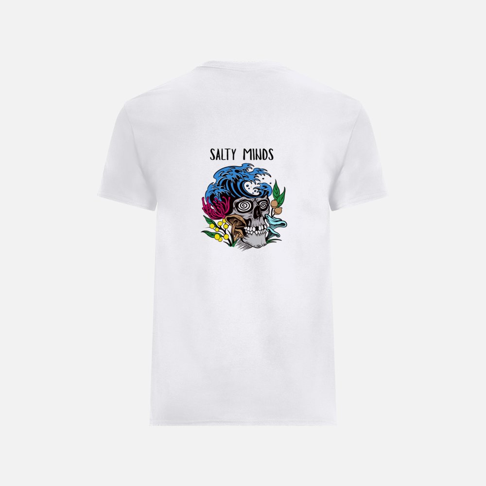 Salty Minds Skull Tee - White